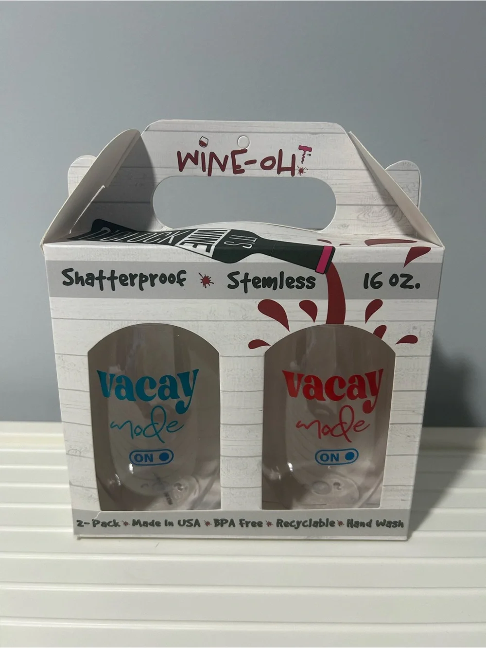 Vacay Mode On Shatterproof Stemless Plastic Wine Glasses